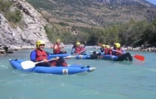  Canoa balsa en el Durance